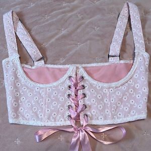 Sugar Thrillz underbust flower pink corset
